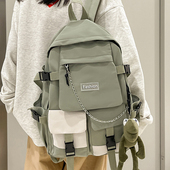 书包初中女大学生高中生双肩包大容量2025新款 韩版 潮百搭简约背包