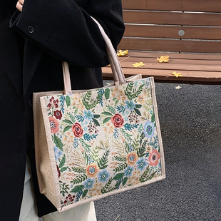 高颜值大容量单肩手提包包女2025新款手提袋上班通勤包帆布托特包