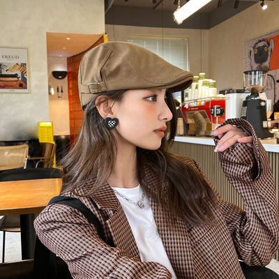 美拉德复古贝雷帽女显脸小鸭舌帽
