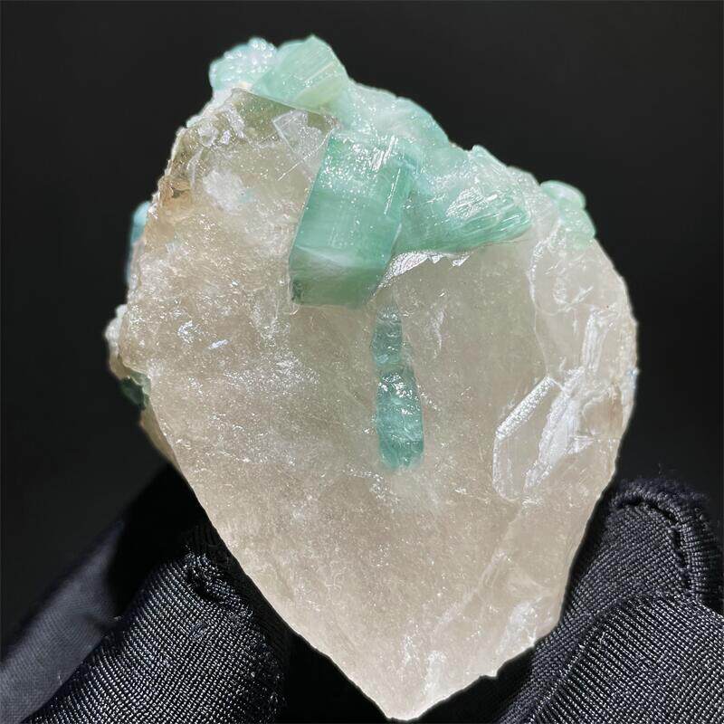 천연 아프간 파라이바 청록색 전기석 보라색 운모 잎 알바이트 공생 크리스탈 거친 돌 컬렉션 장식품