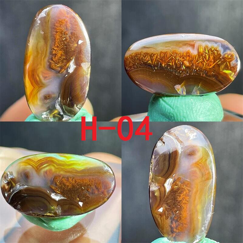 천연 크리스탈 멕시코 불 마노 화려한 불 펜던트 반지 얼굴 귀걸이 원시 돌 광택 베어 스톤 보석 장식품