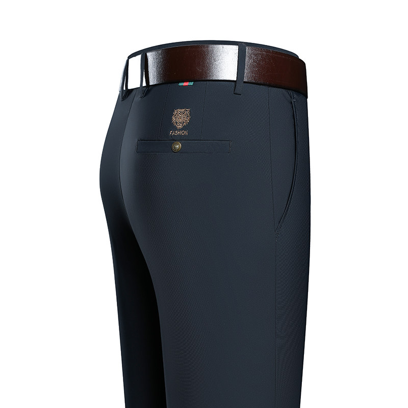 步森高端休闲裤男士夏季薄款冰丝高弹力直筒西裤中青年春季长裤子