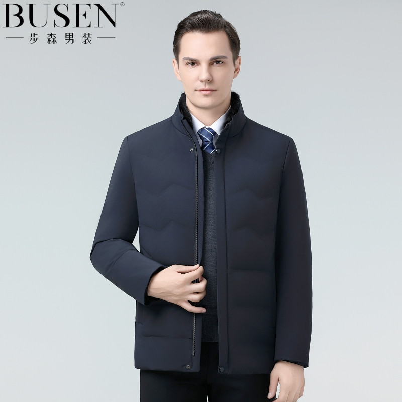 步森羽绒服男休闲加厚立领外套