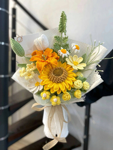 手工编织毛线钩针向日葵花束材料包毕业礼物送女友闺蜜成品花束