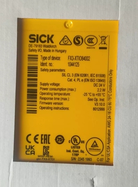 FX3-XTI084002 SICK模块，实物图，功能包好 ~议价