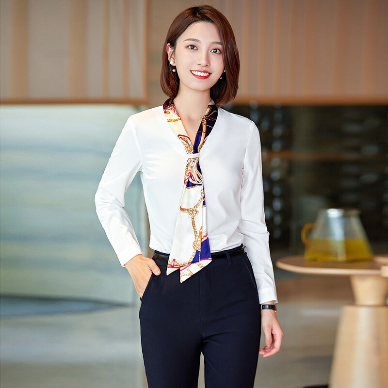 Business Suits white shirt Autumn new pattern Sense of design Led Long sleeve shirt Self cultivation Western style Chiffon jacketin the Women's clothing/Boutique , Shirt  category - from Buy2taobao.com to provide professional Taobao agent buy service