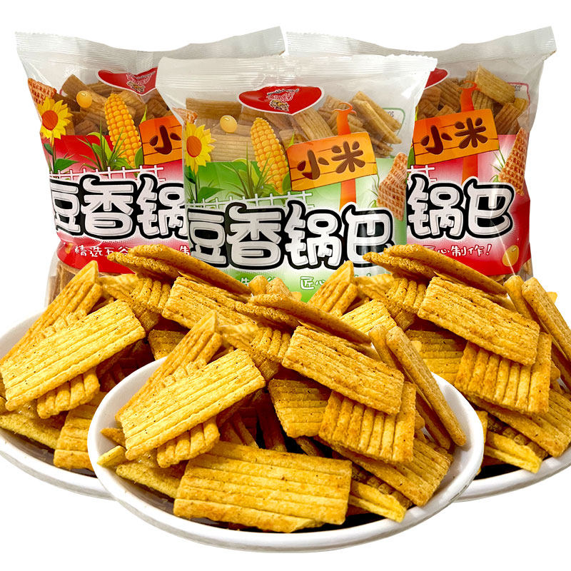 潘氏兄弟豆香锅巴260g/袋小米锅巴香辣味烧烤味香脆休闲膨化零食