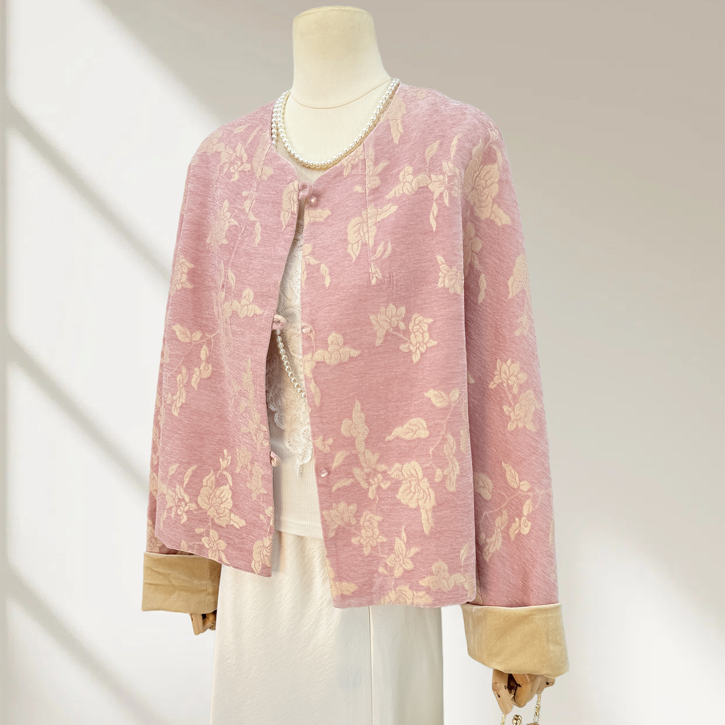 新中式丝绒提花外套秋冬国风上衣