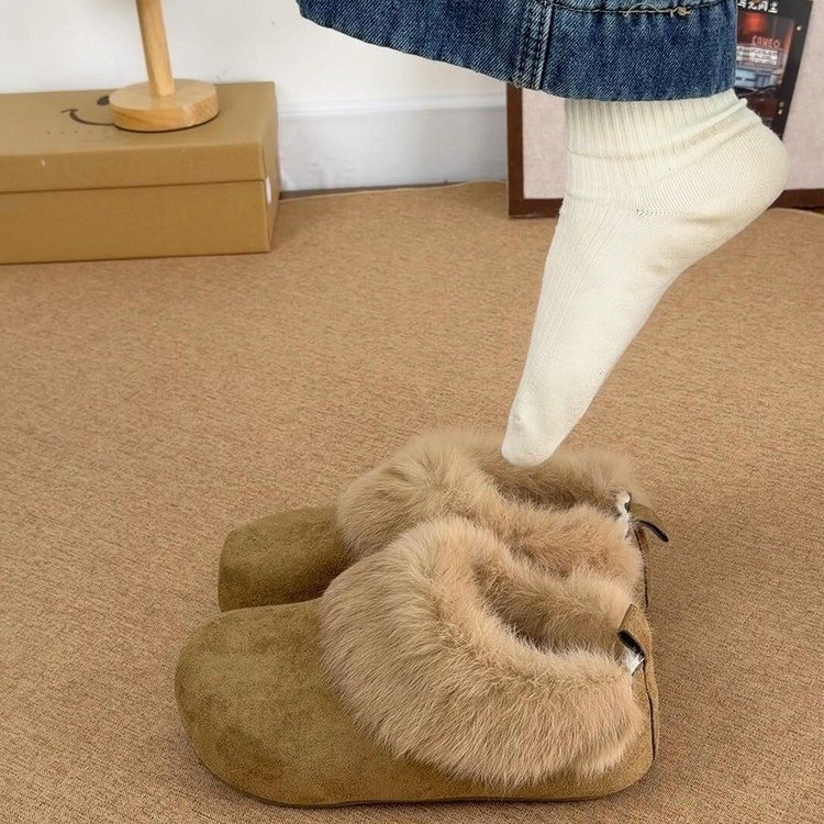 真皮内增高雪地靴女加绒勃肯棉鞋