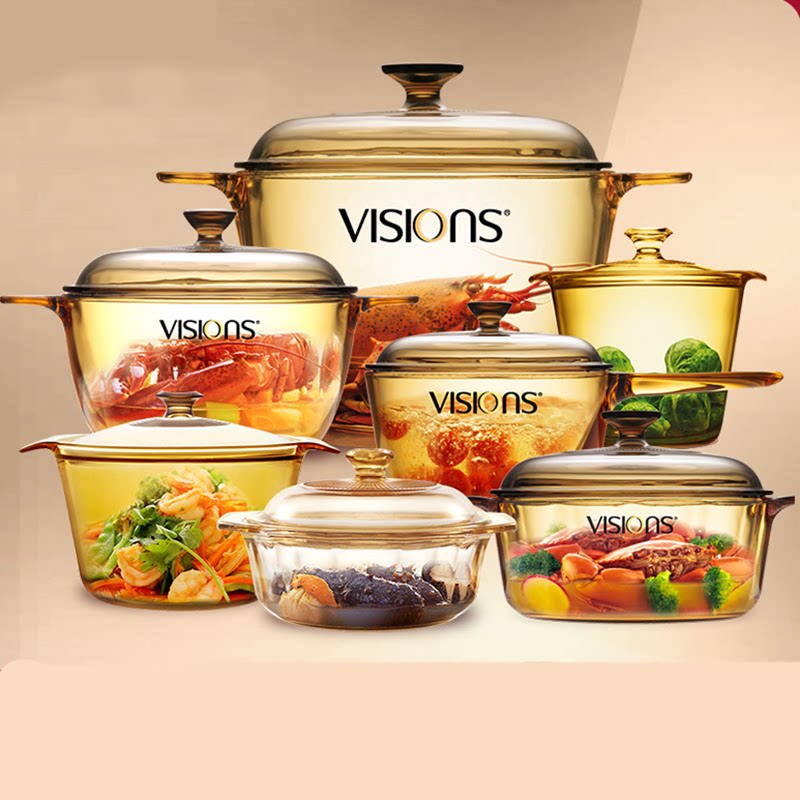 美国康宁锅玻璃锅晶彩透明锅水晶锅耐高温明火餐具玻璃煲奶锅汤锅