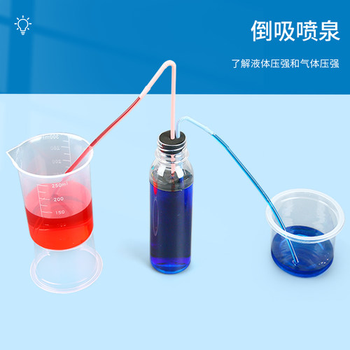 科趣自制倒吸喷泉科学小制作