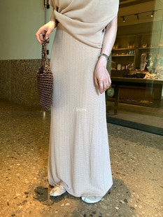 Hers韩系简约百搭气质半身裙春季 高腰A字裙鱼尾裙女裙半身 新款