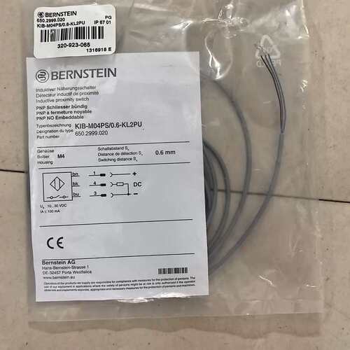 {议价}伯恩斯坦接近开关，型号KIB-M04PS/0.6-KL2PU