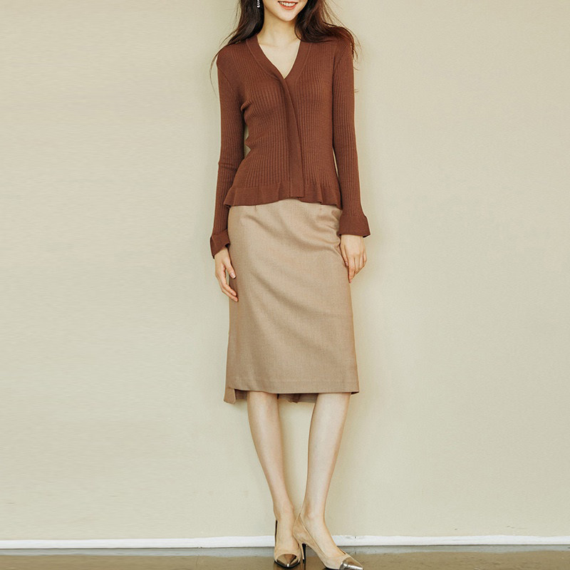 v领针织衫长袖秋冬装打底衫上衣