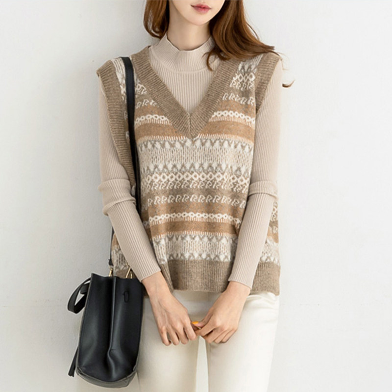 针织马甲背心女坎肩小香风马夹