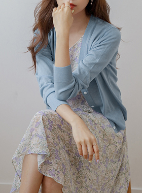 冰丝针织衫女开衫夏季2025年新款爆款披肩外搭上衣薄款防晒衣外套