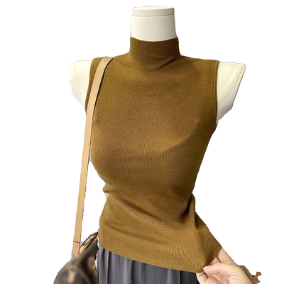 半高领毛衣针织打底衫吊带背心女