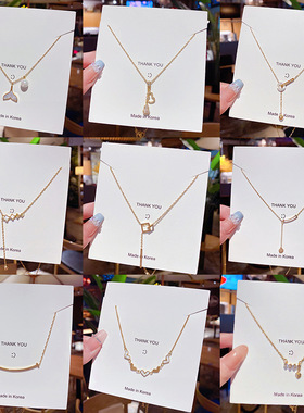 钛钢不掉色项链女日韩风锁骨链轻奢小众设计感简约气质吊坠配饰品