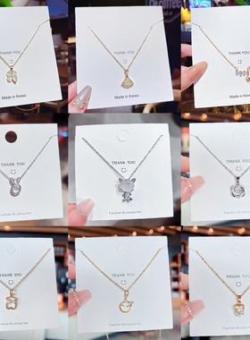 网红轻奢钛钢项链女百搭小众设计感时尚吊坠气质锁骨链不掉色饰品