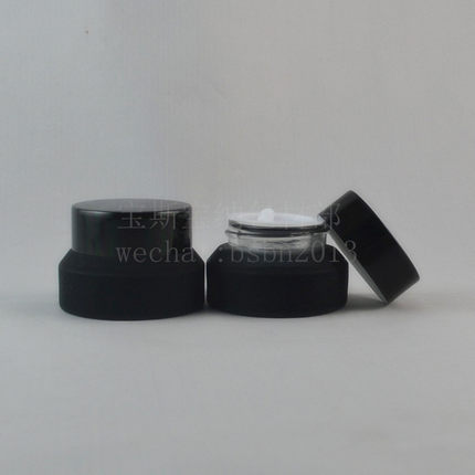 〓老店新开〓现货15G黑色礞砂斜肩膏霜瓶膏霜罐眼霜瓶配黑盖,内盖