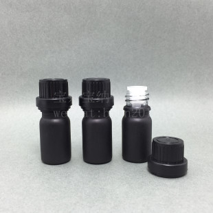 瓶 分装 5ML黑色磨砂喷涂精油瓶配大头塑料盖 强遮光 老店新开