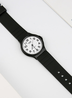 卡西欧手表静音考试学生休闲指针式casio小黑表电子女男表MQ-24