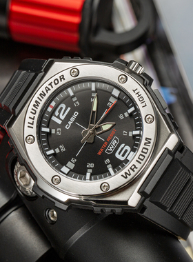 卡西欧手表男钢铁之心橡胶钢带简约休闲腕表电子表MWA-100HD-1A