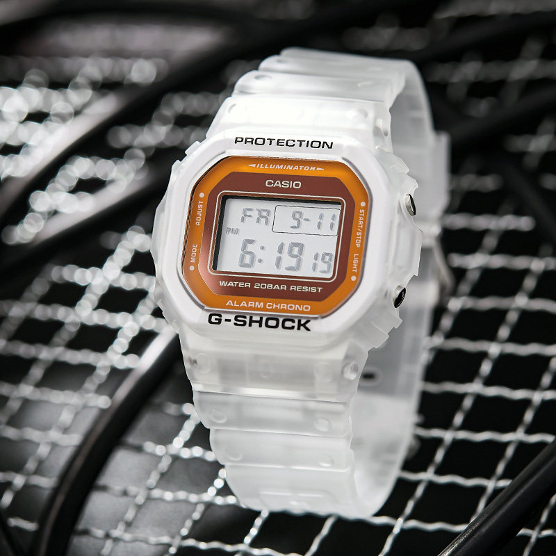 卡西欧手表男新款冰电之韧小方块白敬亭同款通明荧光限量版dw5600