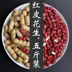 25红皮花生米小生花生米新货带壳 自产农家自种散装批5斤装