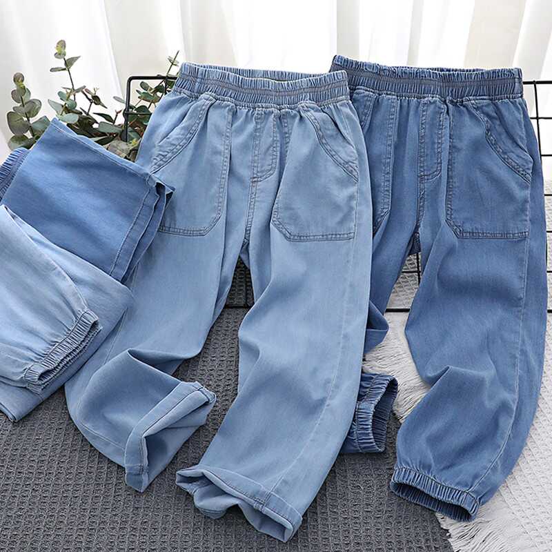 儿童夏季天丝牛仔防蚊裤子