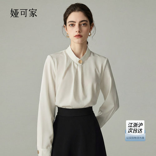 白衬衫女设计感复古港味轻熟衬衣