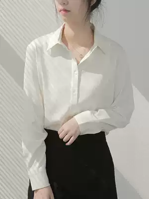 JACOOBS satin white shirt female design sense niche light mature little man silky vintage harbor flavor top