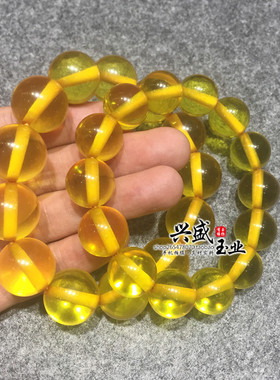 塑料树脂蓝珀蜜蜡单圈佛珠念珠