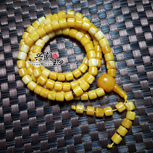 兴盛玉业波兰的海二代蜜蜡108颗佛珠手链金绞蜜琥珀手串男女款