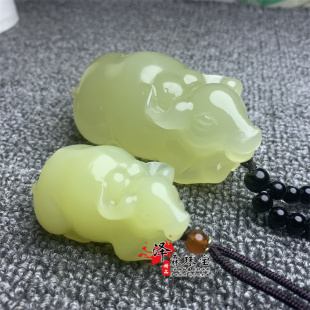 真品阿富汗玉牛手把件青白玉扭转乾坤把玩男士女士手玩件立体雕刻