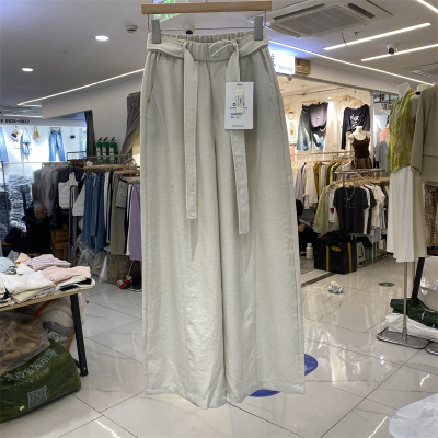 夏款高腰阔腿宽松显瘦弯刀裤女