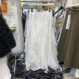 YLMY2601春款浪漫蕾丝风半身裙女松紧腰多层蛋糕裙减龄洋气中长裙