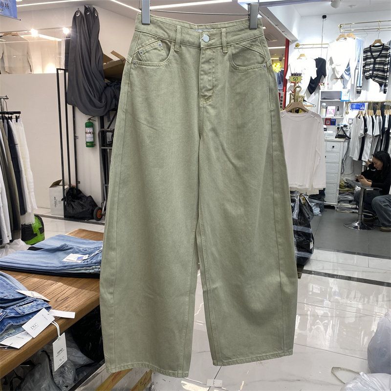 IXC6010春季新款高腰弯刀牛仔裤女2026九分阔腿裤百搭显瘦休闲裤