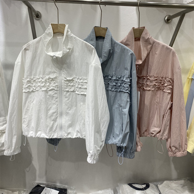 韩系蕾丝防晒薄款宽松短外套女