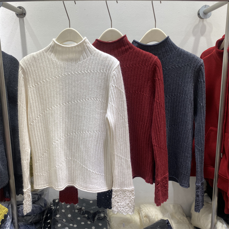 冬季羊毛半高领显瘦打底针织衫