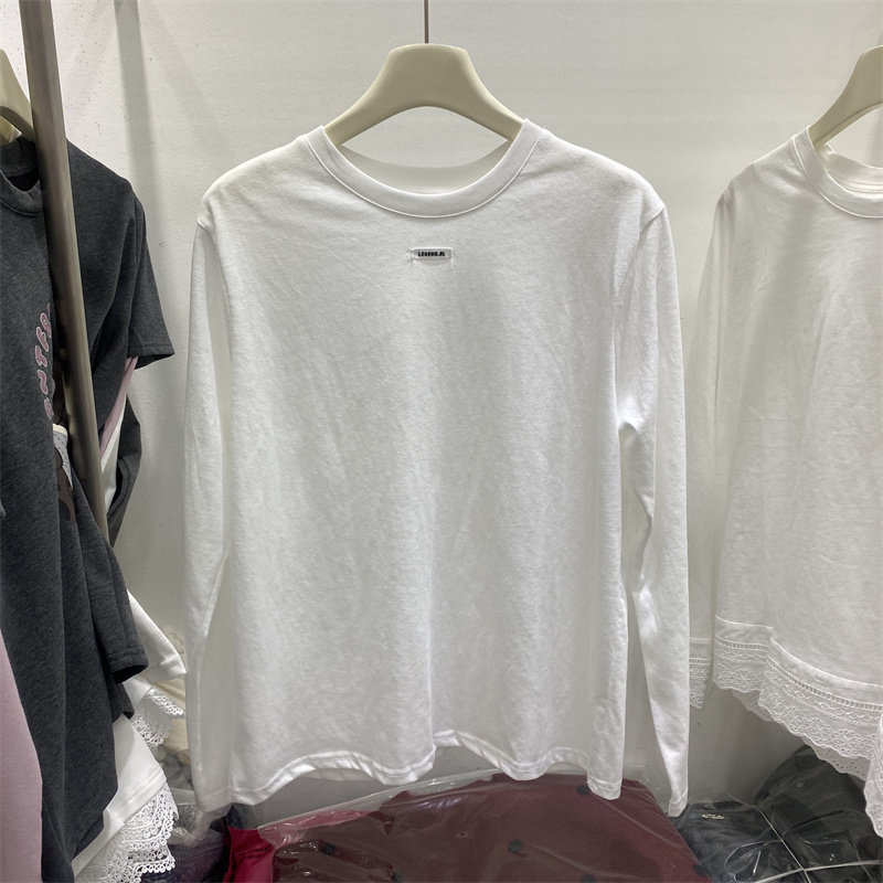 中式2026简约极简风白色长袖T恤女春款圆领宽松百搭打底衫上衣,女装/女士精品,T恤,淘宝优惠券,粉丝福利购,淘宝优惠卷