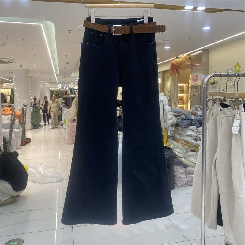 高腰显瘦微喇牛仔裤女弹力长裤