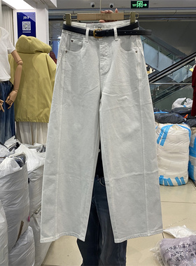 MV6639欧货2025女春新款时尚高腰显瘦阔腿裤宽松休闲裤弯刀裤长裤