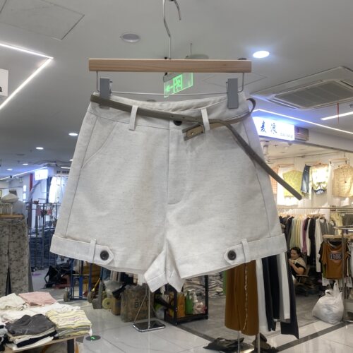 夏季高腰显瘦卡其阔腿工装短裤女