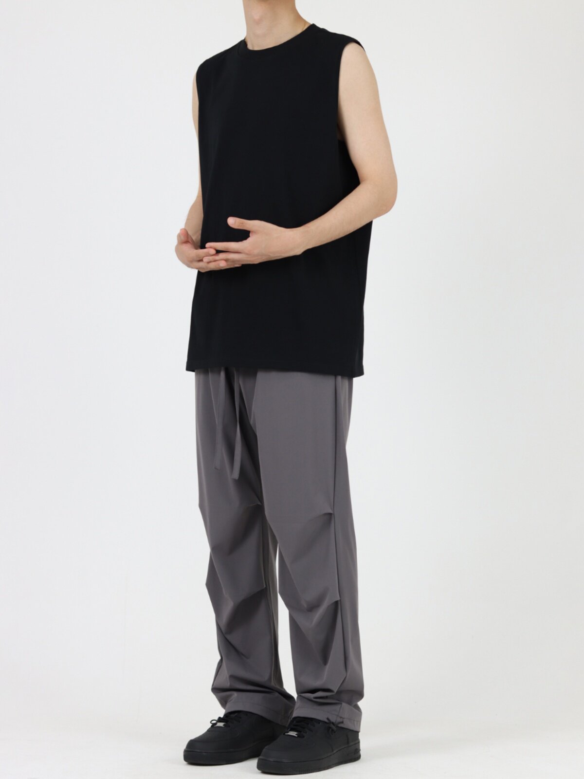 CEZPHISON 베이직 아메리칸 캐주얼 스포츠 조끼 여름 루즈 코튼 남성 민소매 티셔츠 조끼 탑