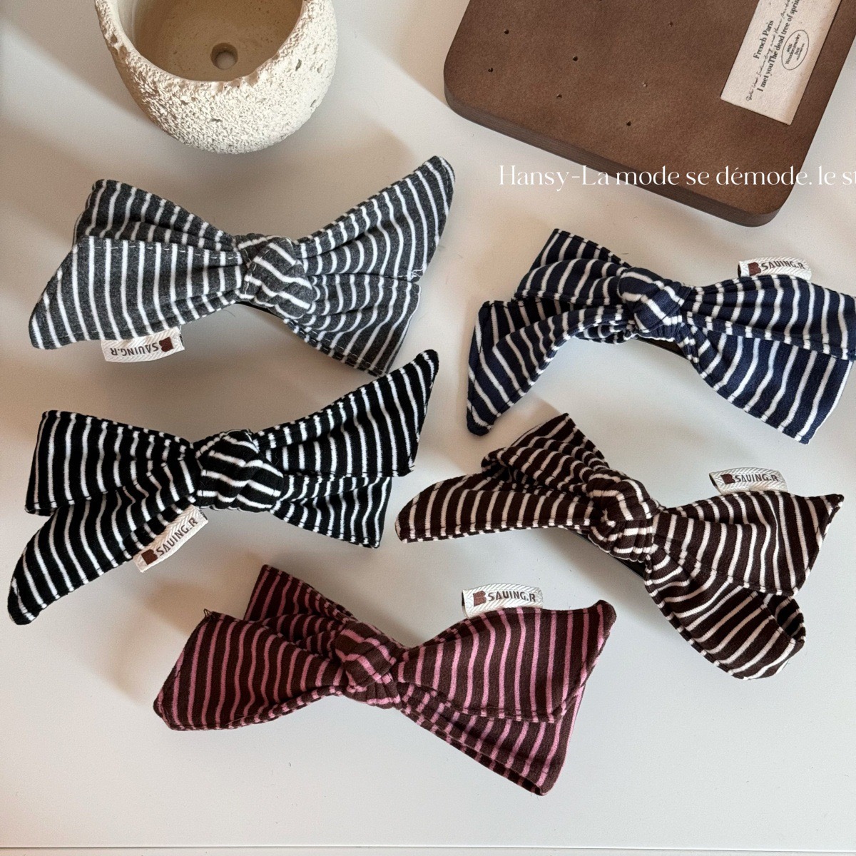 慵懒风布艺蝴蝶结发夹女后脑勺卡子一字大号盘发鸭嘴夹发卡发饰