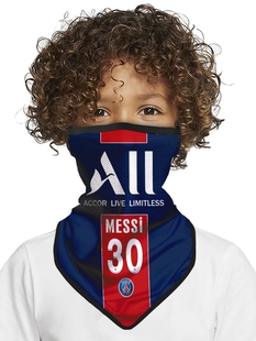 儿童防晒冰丝面罩足球哈兰德姆巴佩梅西挂耳户外骑行运动面巾围脖