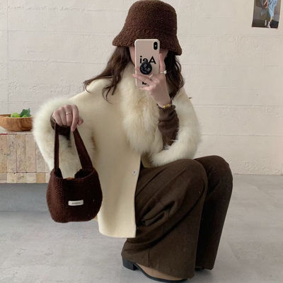 高端不起球双面羊毛大衣短款