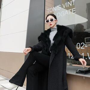 工厂直售百分百羊绒大衣女2024年新款高端不起球双面羊绒大衣长款