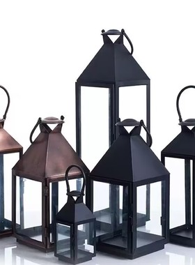 户外落地风灯铁艺防风庭院玻璃